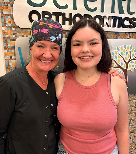 Young woman receiving an orthodontic exam