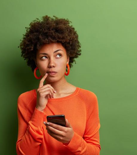 Lady thinks something over