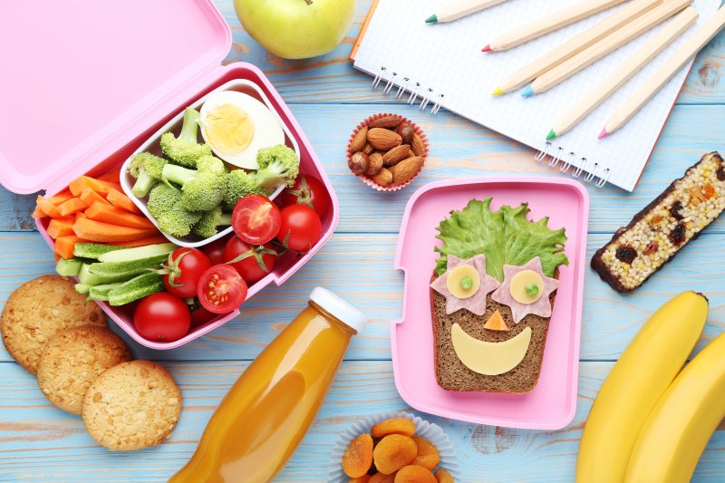 child’s lunch on table