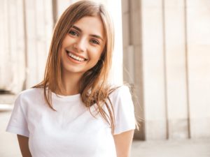 teenage girl smiling