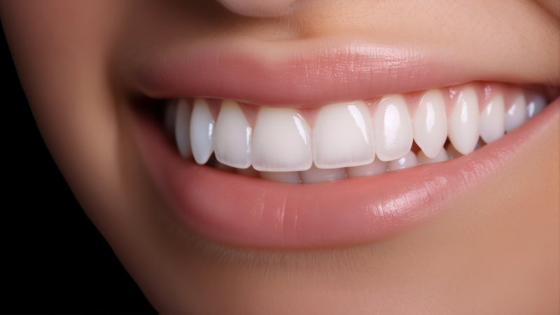up-close view of a person’s smile