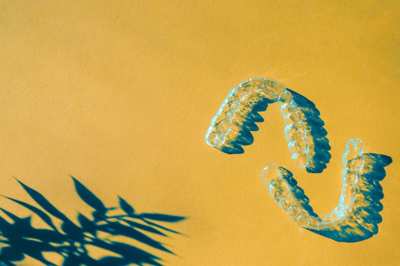Some yellowed Invisalign aligners